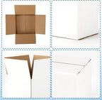 50 Pack Small Shipping Boxes 3x3x3 Inches, White Corrugated Cardboard Box for Shipping, Packing, Business, DIY