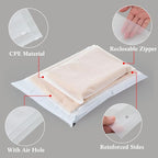 Outus 50 Pcs Mailers with 50 Pcs Poly Zipper Clothes Packaging Bags 4 Sizes Self Adhesive Shipping Mailers Frosted Zipper Plastic Bags for Clothing Small Business Flexible Mailing