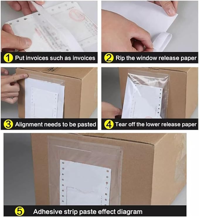 7.5" x 5.5" Shipping Label Sleeves, Label Pouches Self-Adhesive Top Loading Packing List, Clear Shipping Label Envelopes Pouches (1500 Packs)