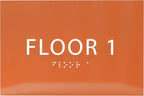 6" X4" Floor 1 Sign - ADA Compliant Tactile Graphics Grade 2 Braille Text | Wall Mount Plastic Directional Assistance, Floor Number Sign for Office, Schools, Hospitals, Apartments
