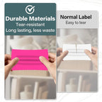 500 Pcs Large Moving Labels for Boxes 3 ×5 Inch Vinyl Self Adhesive Rectangle Stickers Color Coding Labels Waterproof Removable for Storage Bins Classroom Office Warehouse, Fluorescent Pink