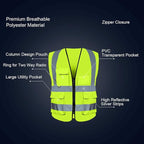 BeautyWill Custom Safety Vest Logo Class 2 High Visibility Reflevtive Vest Outdoor Protective Workwear