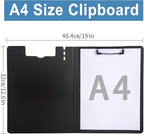 A4 Clipboard Folder,5 Pack Foldable Clipboards with Cover,Clip Board for Office School Business Classroom(Black)