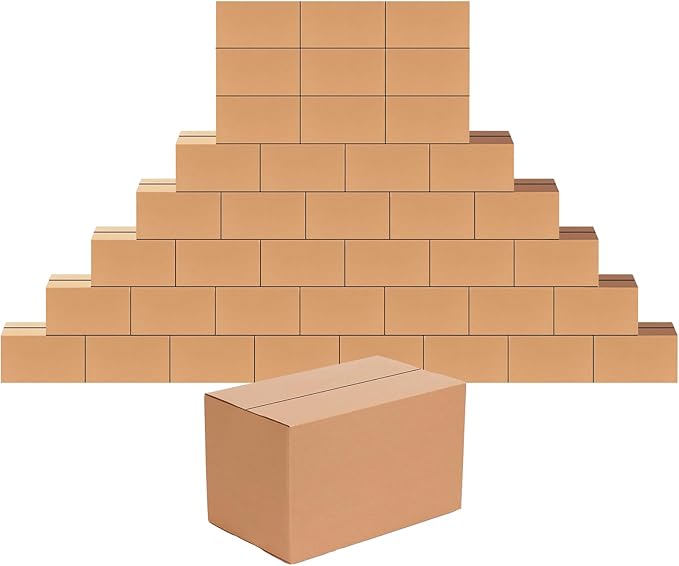 Edenseelake 40 Pack 10x6x6 inches Shipping Boxes Medium Cardboard Boxes for Packing, Moving, Mailing, Brown