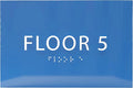 6" X4" Floor 5 Sign - ADA Compliant Tactile Graphics Grade 2 Braille Text | Wall Mount Plastic Directional Assistance, Floor Number Sign for Office, Schools, Hospitals, Apartments