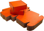 15 Pcs 4.7 x 4.7 x 1.6 Inches Mini Size Corrugated Cardboard Gift Boxes Recyclable Shipping Boxes for Packing Jewelry Ornament Gift Craft Packaging Supplier (Orange Red, 4.7 x 4.7 x 1.6")