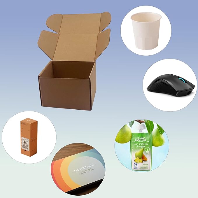6x5x4 inch Shipping Boxes Pack of 25, Brown Corrugated Cardboard Box Mailer Boxes for Packaging Small Business Shipping，Recyclable Moving Storage Mailing Boxes Bulk Book Literature Gift Giving