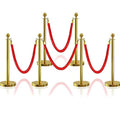 6Pcs Gold Stanchion Post Queue Velvet Ropes and Posts with Soild Base and 4pcs 5 Ft Red Velvet Ropes Carpet Ropes Posts Stanchion Set Crowd Control Barriers for Party Supplies