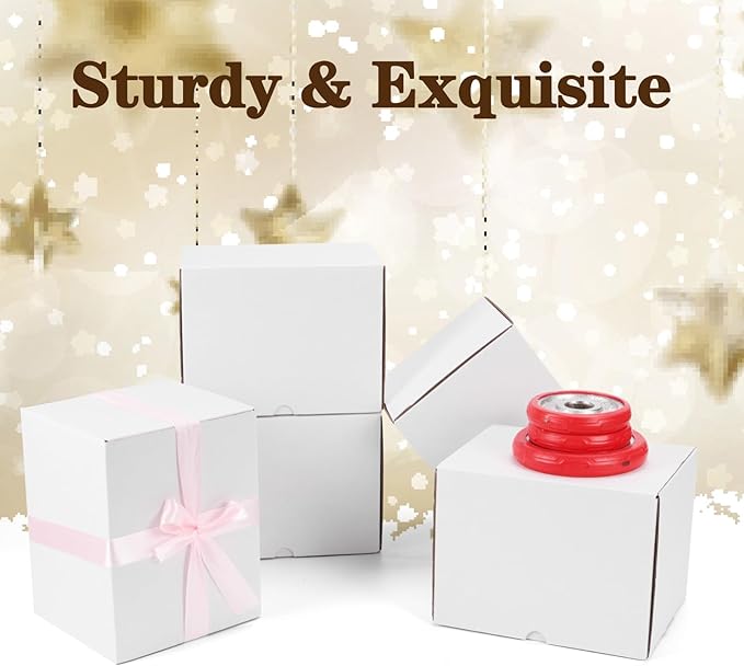 WIFTREY 8x6x6 inches Shipping Boxes set of 20 White Corrugated Cardboard Box for Packaging Small Business, Moving, Mailing