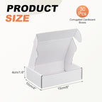PATIKIL 6 x 4 x 1.6 Inch Shipping Boxes, 30 Pack Color Corrugated Cardboard Box Cute Carton Boxes Literature Mailer for Mailing Packaging Small Business Gift Storage, White