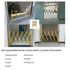 GYMTIME Easily Assembled Expandable Metal Barricade, 8 Feet, Portable Safety Barrier with Casters, Flexible Fence Mobile Barrier Gate, Adjustable Traffic Fence