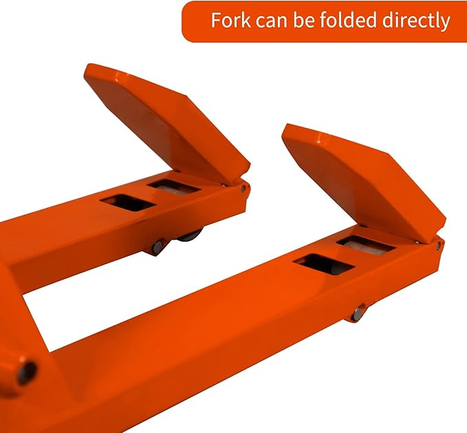 Tory Carrier Mini Pallet Jack Trucks, 2200 lbs Capacity 31.5" x 15" Forks, Small Size Narrow Manual Pallet Lift, Foldable Forks and Handle, Orange