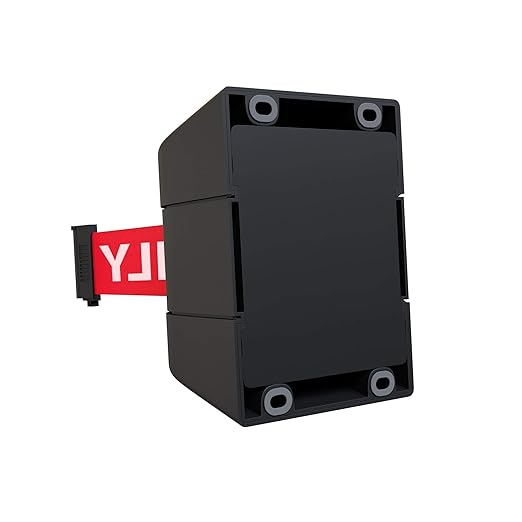 Crowd Control Warehouse - CCW Series WMB-230 Fixed Wall Mount Retractable Belt Barrier - 30 Foot, Authorized Access Only Belt with Black ABS Case, Crowd Control Barriers