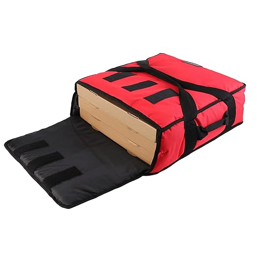 Insulated Food Delivery Bag Pizza Delivery Bags Professional Pizza Warmer Carrier Bags Moisture Free for Three 16" Pizza (PB03-0016-RED)