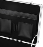 Rolling Cart for Teachers, Rolling File Cart with Hanging Folders, Portable File Box with Handle, Aluminum Alloy, Passcode Lock, Striped Pattern