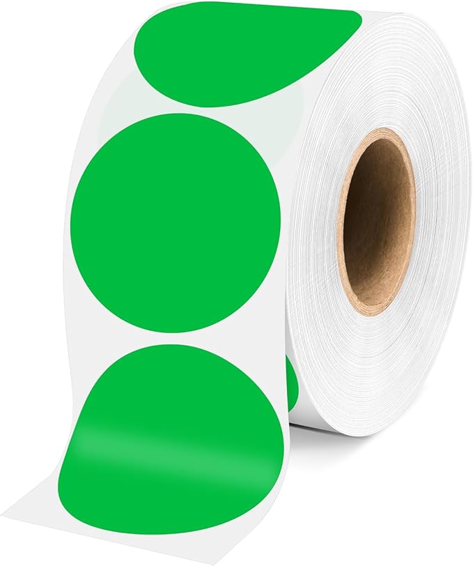 2 Inch Green Circle Stickers 500 Pcs,Permanent Color Coding Dots for Office,Home Organization, File Classification,Multipurpose Labels