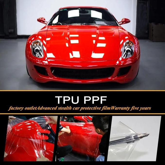 7.5mil TPU Clear Car Paint Protection Film Self Healing Adhesive Automotive Film Anti-Scratch Glossy Car Body Wrap Vinyl for DIY Car Moto Interior Exterior,60inch x 40inch