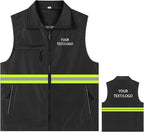 YOWESHOP Lightweight Zip-Up Safety Vest with Pockets for Outdoor Activities,Custom Logo Sleeveless Windbreaker