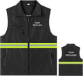 YOWESHOP Lightweight Zip-Up Safety Vest with Pockets for Outdoor Activities,Custom Logo Sleeveless Windbreaker