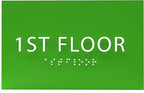 6" X4" 1st Floor Sign - ADA Compliant Tactile Graphics Grade 2 Braille Text Wall Sign| Directional Assistance, Floor Number Sign for Office, Schools, Hospitals, Apartments