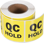 PATIKIL 360 Pcs 1 Roll QC Hold Labels, 2 Inch Square Inventory Control Adhesive Round Labels Food Service Quality Control Stickers for Warehouse Management Inspection, Yellow