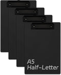 Small Clipboards 6" X 9" Mini Clipboards 4-Pack Half Letter Memo Size Clipboard Menu Pads Receipt Clips for School Office Restaurant Cafe Hotel Black (Black Clip)