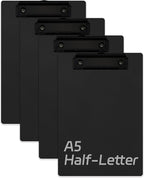 Small Clipboards 6" X 9" Mini Clipboards 4-Pack Half Letter Memo Size Clipboard Menu Pads Receipt Clips for School Office Restaurant Cafe Hotel Black (Black Clip)