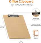 Amazon Basics Hardboard Office Clipboard, 6-Pack, Brown