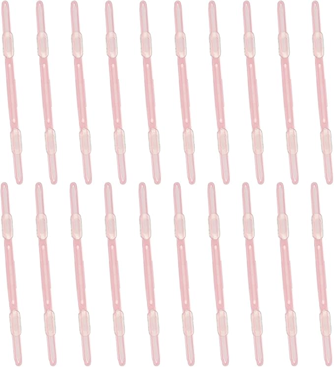 PATIKIL 20 Pcs Loose-Leaf Paper Binding Clamps, Pink Plastic Paper Organizers Notebook Fasteners Reusable Prong Binder Clip for Home Office File Report Chart Documents