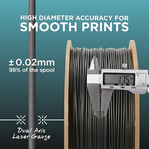 Polymaker PLA Filament, Grey 3D Printing PLA Filament 1.75mm 5kg - PolyLite 3D Printer PLA Filament, Dimensional Accuracy +/- 0.03mm, Compatible with Most 3D Printer, Grey
