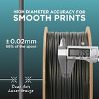 Polymaker PLA Filament, Grey 3D Printing PLA Filament 1.75mm 5kg - PolyLite 3D Printer PLA Filament, Dimensional Accuracy +/- 0.03mm, Compatible with Most 3D Printer, Grey