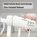 Extra Wide Baby Gate, 57.5-62 Inch - White Metal, Pressure Mounted Indoor Safety Gate, Walk-Through Dog Gate for Kids & Pets