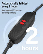 1 FT/30CM GFCI Extension Cord, 14AWG Heavy Duty Short Power Cable, 15A/125V, ETL Listed Inline GFCI Plug with Auto Reset for Pressure Washer, Vending Machine, Hot Tub, Outdoor Use
