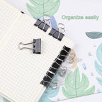 24pcs Binder Clips, 2 Inch Metal Paper Clips, Stationary Foldback Clips for School, Home Supplies, 12 per Box, 2 Boxes