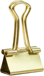 JAM PAPER Colorful Binder Clips - Medium - 1 1/4 Inch (32 mm) - Gold Binderclips - 15/Pack