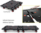 Furniture Dolly, Furniture Movers Dollies Heavy Duty,Large Moving Dolly Cart with 4 Wheels,24in-16in Hand Truck Folding Cart,360° Swivel Wheels Mute Portable 660lb Capacity,2 Pack,Black