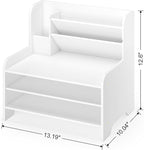 Bamboo Desk Organizer Mail Holder Countertop Letter Tray File Organizer for Desk Letter Sorter Paper File Storage for School Home Office Supplies