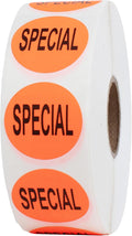 Perco Fluorescent Red 1-Inch Circle Special Retail Stickers — 1,000 Perforated Labels Per Roll — Ideal for Storefronts, Retail Merchandising, Flea Markets, Discount Marking, Clearance — Made in USA