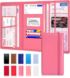 LINTRU Car Registration and Insurance Holder Trifold, Oversized Fit with Reinforced Construction, Matte PU Leather Vehicle Glove Box Organizer for Documents, Car Accessories for Men and Women