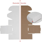 50 Pack 6.5x3.2x2.2 Inches Small Shipping Boxes, White Corrugated Cardboard Boxes, Moving Mailing Packing Box
