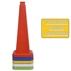 BESEA 6 Pack 28" Bright Orange Traffic Safety Cones with Weighted Base, High-Visibility Parking Cones for Driveways, Business Parking Lots, Garages, Indoor/Outdoor Use