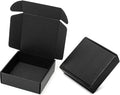 Mcfleet 6x6x2" Small Black Shipping Boxes - 24 Pack Corrugated Cardboard Mailing Box Packaging for Small Business - Tab Locking Literature Mailer Flat Empty Gift Packing Supplies