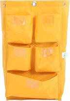 VALICLUD Replacement Waterproof Janitorial Cleaning Cart Bag with 5 Additional Compartments, Yellow Fabric Housekeeping Cart Storage Bag for Hotel and Commercial Cleaning Supplies