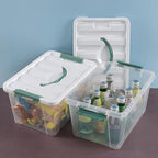 14 Quart Plastic Storage Bins with Lids, 6-Pack Stackable Clear Storage Organizing Box with Handle
