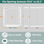 Fairy Baby 59.8"-62.6" Extra Wide Press Mounted Baby Gate Indoor for Kids Or Pets Walk Thru No Drill Long Dog Gates for The House Doorway Child Safety Gate