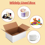 25 Pack Small Shipping Boxes 7x5x3 Inches, White Corrugated Cardboard Box for Shipping, Packing, Business, DIY