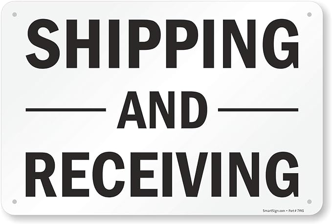 SmartSign - S-5803-AL-12x18-D9 "Shipping And Receiving" Sign | 12" x 18" Aluminum Black on White