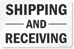 SmartSign - S-5803-AL-12x18-D9 "Shipping And Receiving" Sign | 12" x 18" Aluminum Black on White