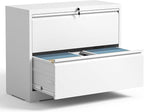 2 Drawer Lateral File Cabinets Office Metal Filing Cabinet Steel Storage Cabinet with Lock Wide Horizontal Filing Cabinets for Hanging Files Legal/Letter/A4 Size Assembly Required