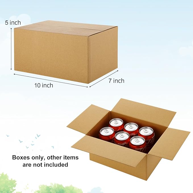 Famagic Small Shipping Boxes 10x7x5 Inch 10 Pack Brown Box Corrugated Cardboard Boxes for Packaging Small Business, Mailing Boxes for Shipping